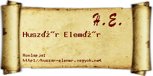 Huszár Elemér névjegykártya