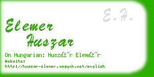 elemer huszar business card
